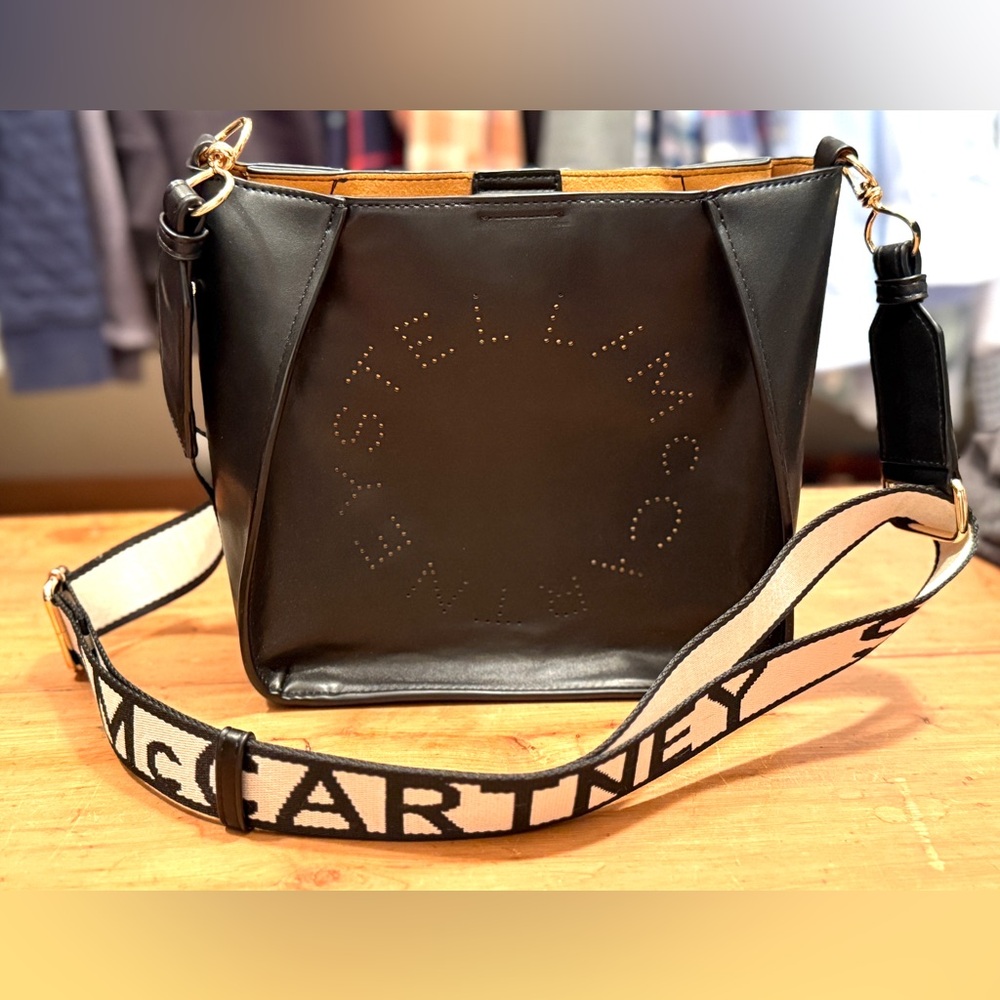 Stella McCartney Logo Black Crossbody Bag